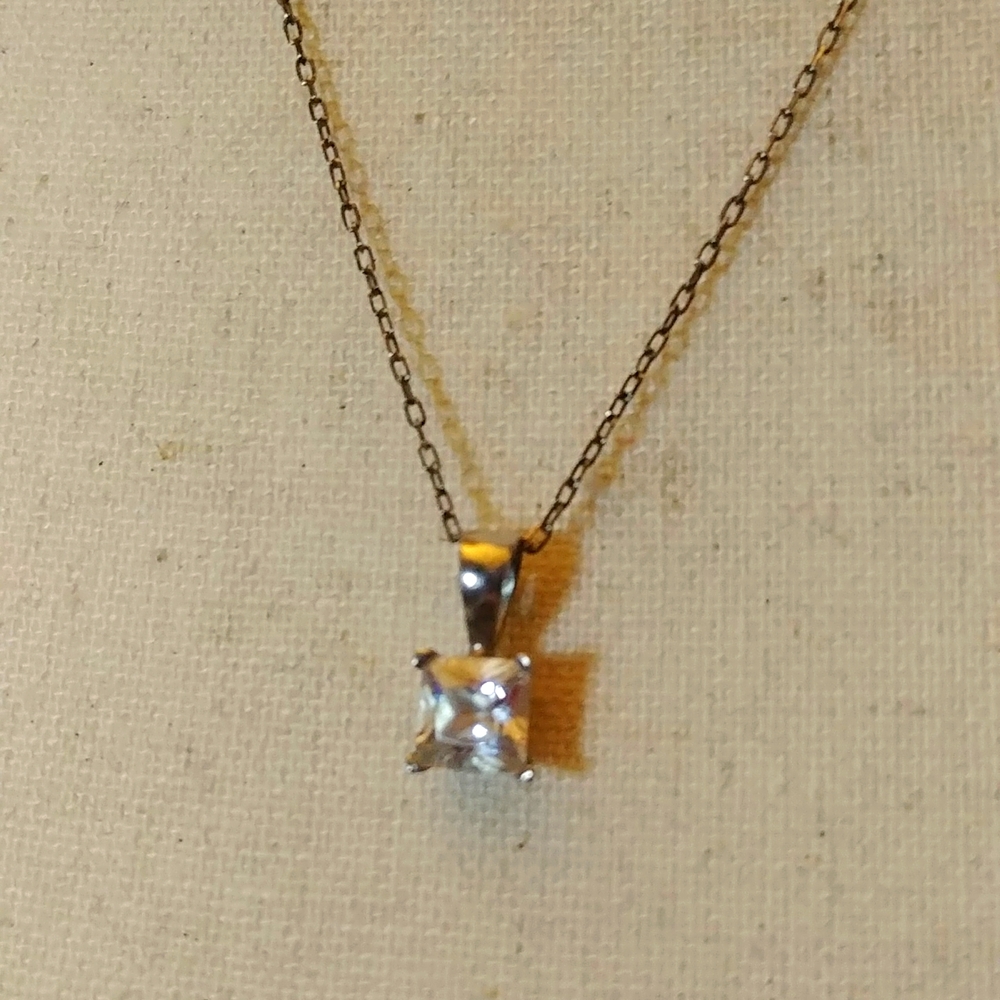 925 Silver and Faux Diamond Pendant